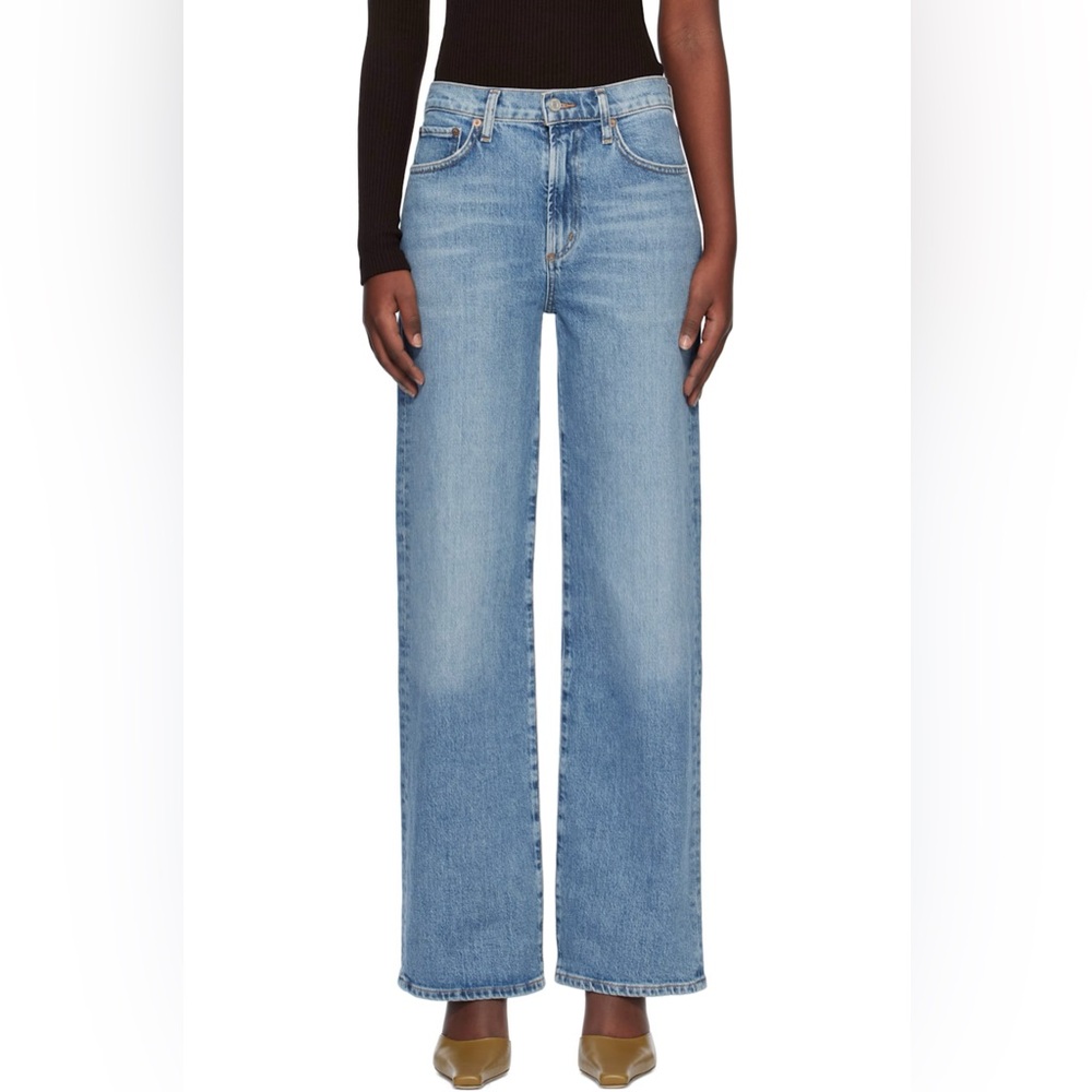 AGOLDE Harper Light Blue Straight Leg Jeans - Size 28